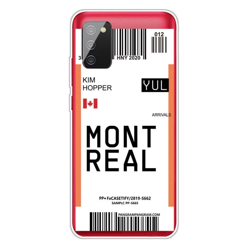 Deksel for Samsung Galaxy A02s Ombordstigningskort Til Montreal