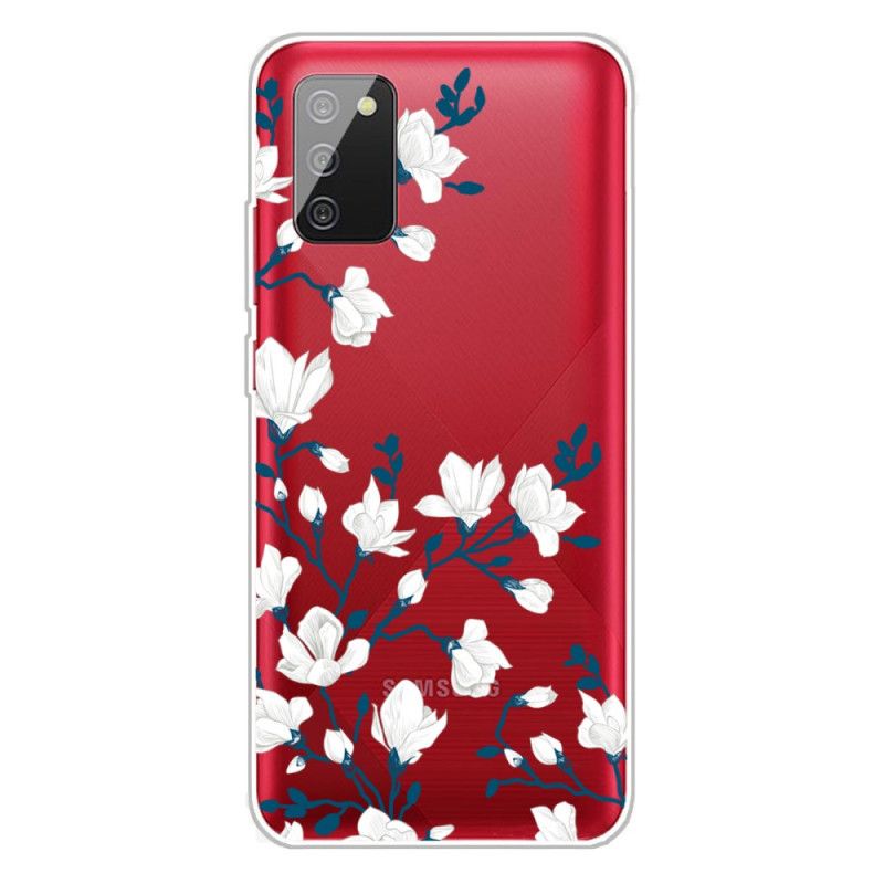 Deksel Samsung Galaxy A02s Hvite Blomster Beskyttelse