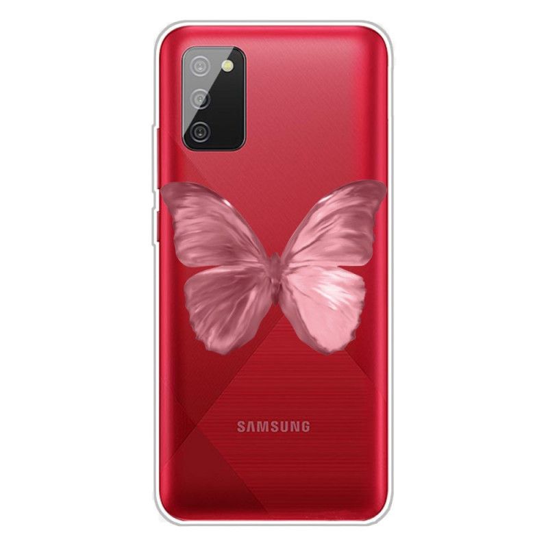 Deksel Samsung Galaxy A02s Rosa Ville Sommerfugler