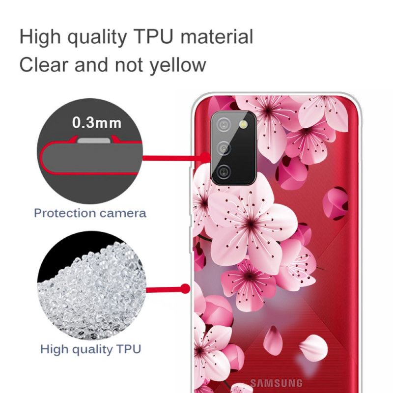 Deksel Samsung Galaxy A02s Små Rosa Blomster Anti-fall