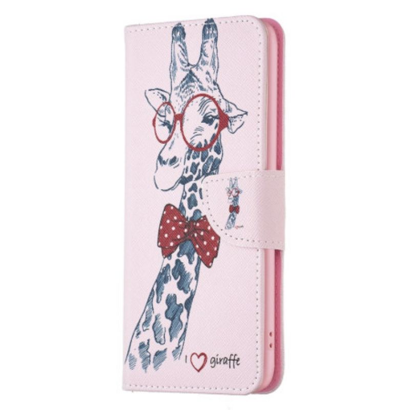 Lærdeksel Folio Deksel Xiaomi Redmi Note 13 Pro 4g Mobildeksel Intello Giraffe