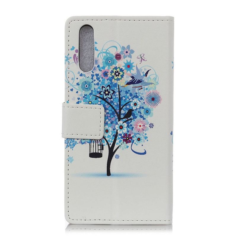 Folio Deksel for Sony Xperia L4 Oransje Blomstrende Tre