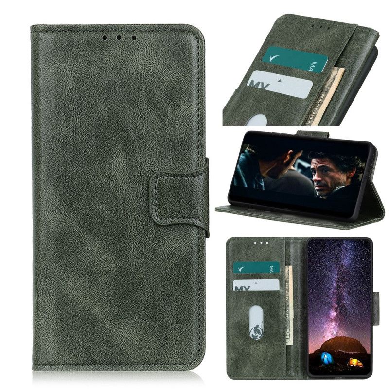 Lærdeksel Folio Deksel Sony Xperia L4 Grønn Designer Skinnstil