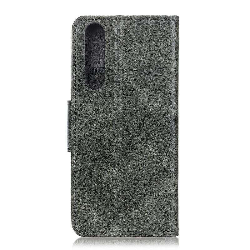 Lærdeksel Folio Deksel Sony Xperia L4 Grønn Designer Skinnstil