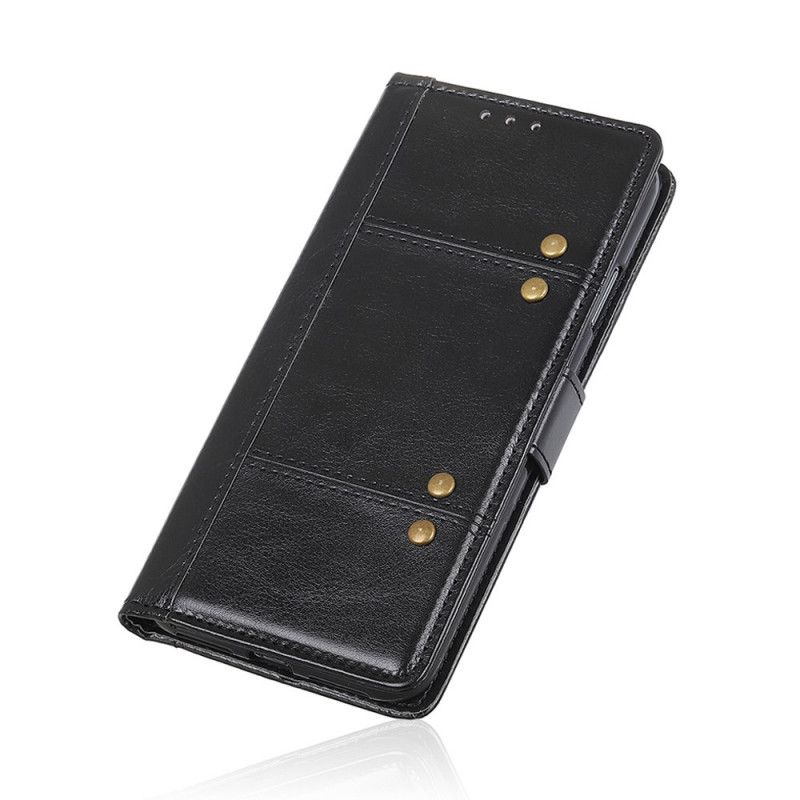 Lærdeksel Folio Deksel Sony Xperia L4 Svart Retro Nagleversjon