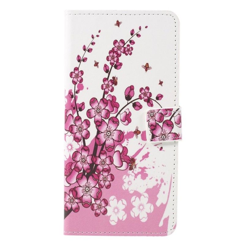 Folio Deksel Sony Xperia 10 Lilla Tropiske Blomster Anti-fall