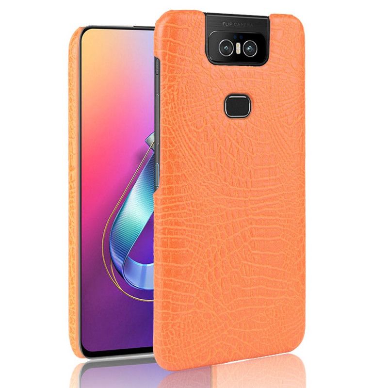 Deksel Asus ZenFone 6 Svart Krokodillehudeffekt