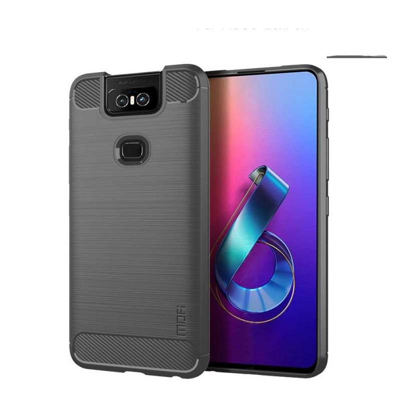 Deksel Asus ZenFone 6 Svart Mofi Børstet Karbonfiber Anti-fall