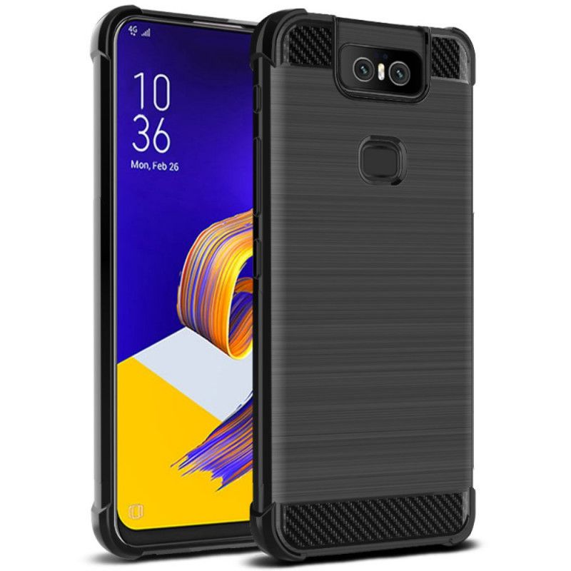 Deksel for Asus ZenFone 6 Imak Børstet Karbonfiber