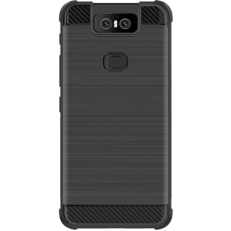 Deksel for Asus ZenFone 6 Imak Børstet Karbonfiber