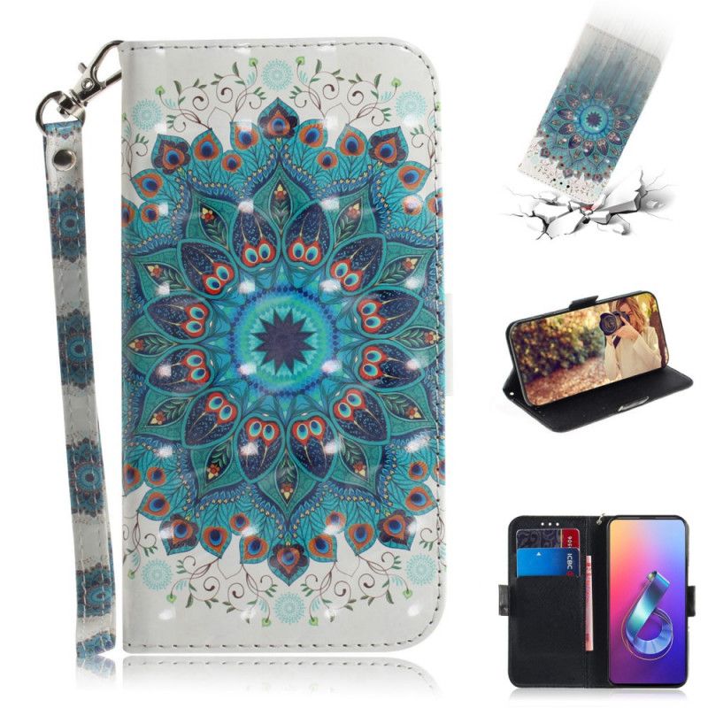 Folio Deksel Asus ZenFone 6 Mesterlig Mandala Med Tanga