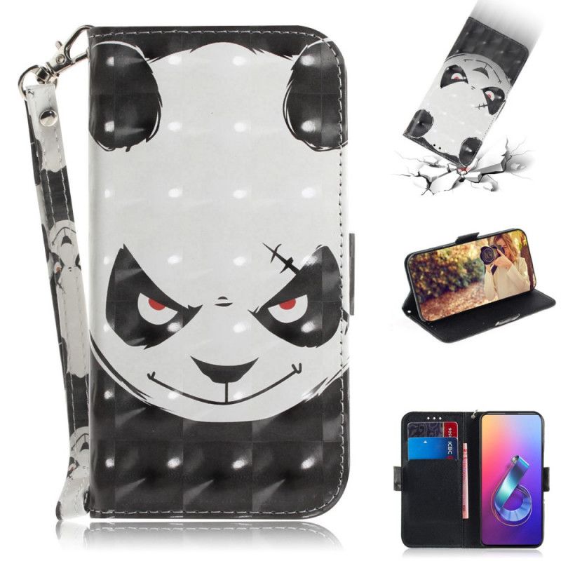 Folio Deksel Asus ZenFone 6 Sint Panda Med Tanga