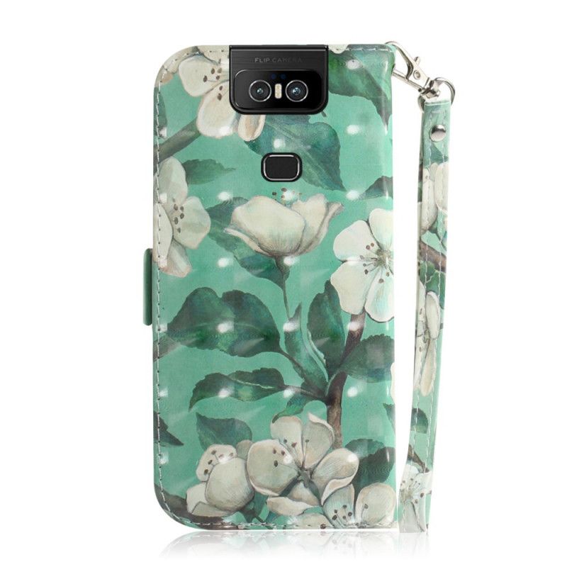 Folio Deksel for Asus ZenFone 6 Blomstrende Gren Med Tanga