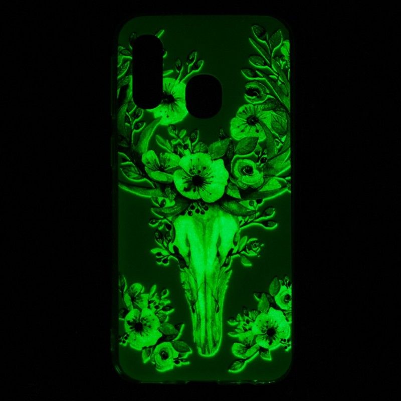 Deksel for Samsung Galaxy A40 Fluorescerende Blomsterelg