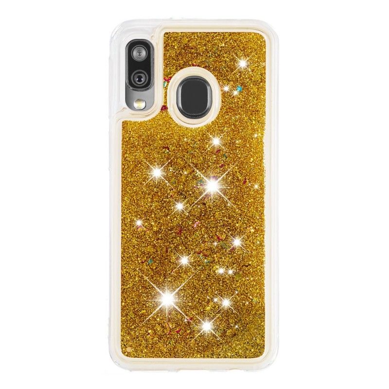 Deksel for Samsung Galaxy A40 Rosa Glitterpulver