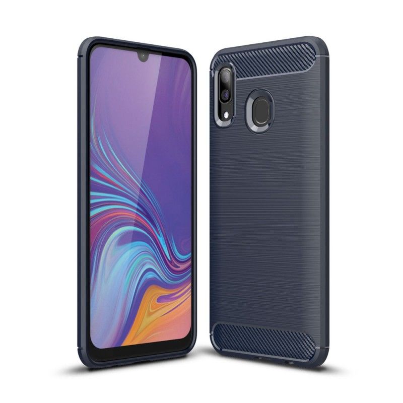 Deksel for Samsung Galaxy A40 Svart Børstet Karbonfiber