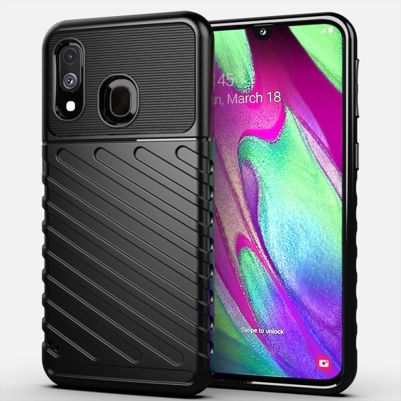 Deksel for Samsung Galaxy A40 Svart Tordenserie