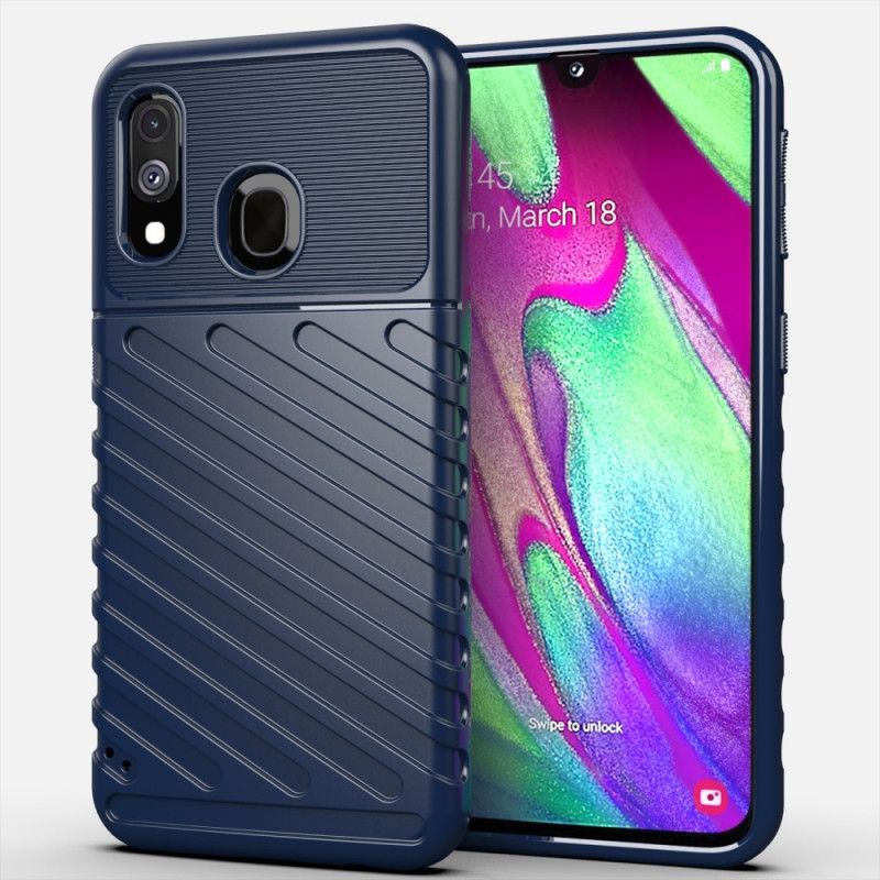 Deksel for Samsung Galaxy A40 Svart Tordenserie