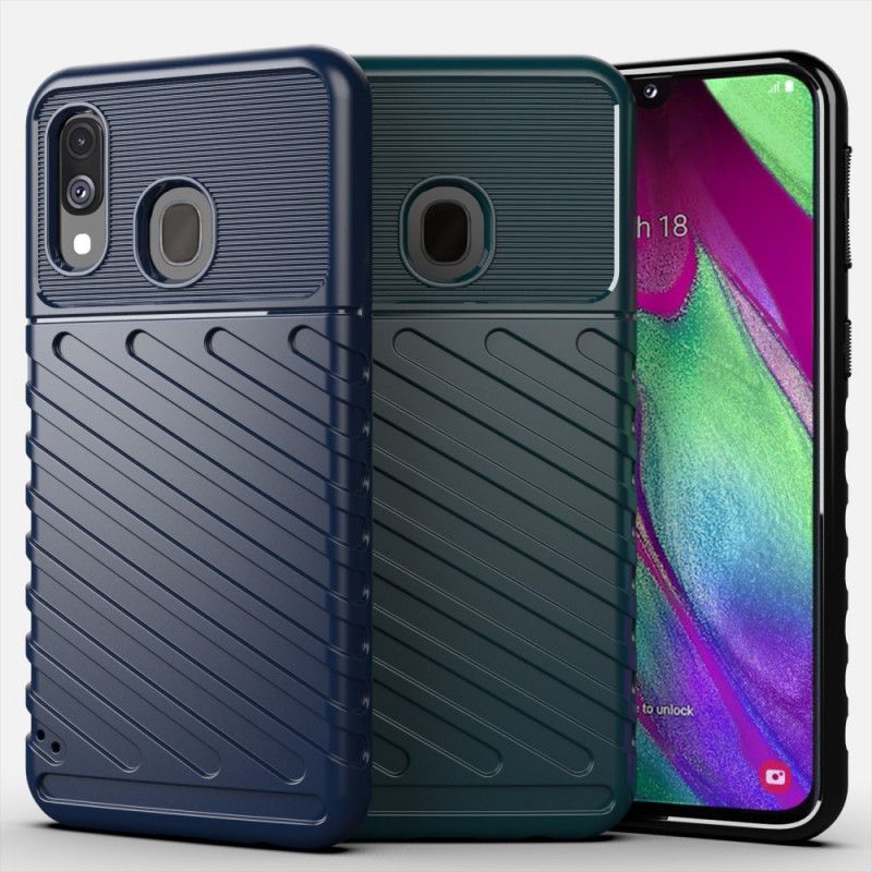 Deksel for Samsung Galaxy A40 Svart Tordenserie