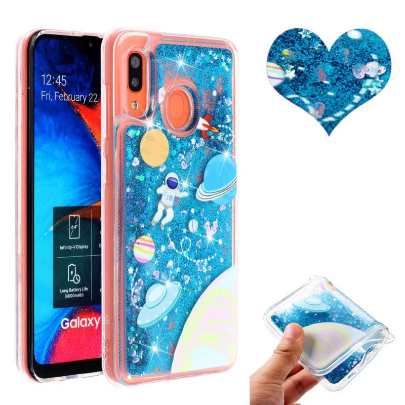 Deksel Samsung Galaxy A40 Glitter Astronaut