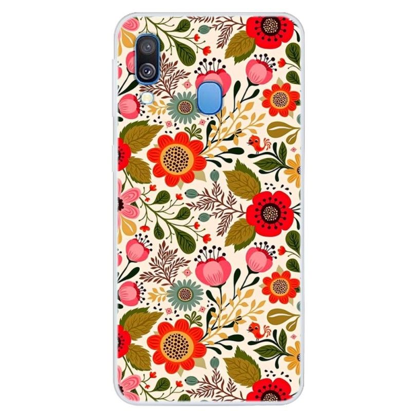 Deksel Samsung Galaxy A40 Mobildeksel Blomsterteppe