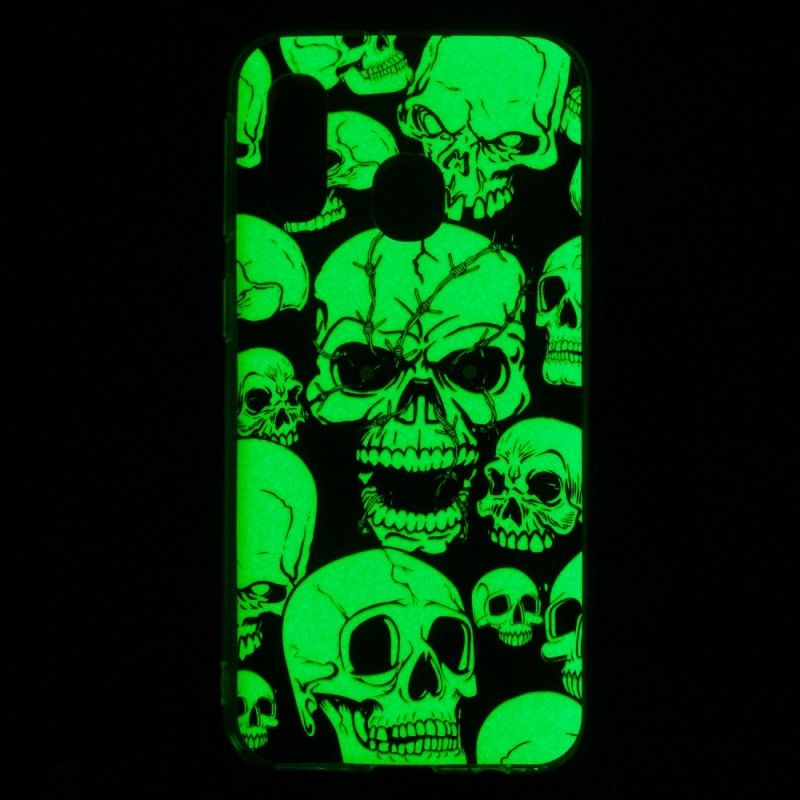 Deksel Samsung Galaxy A40 Mobildeksel Oppmerksomhet Fluorescerende Hodeskaller