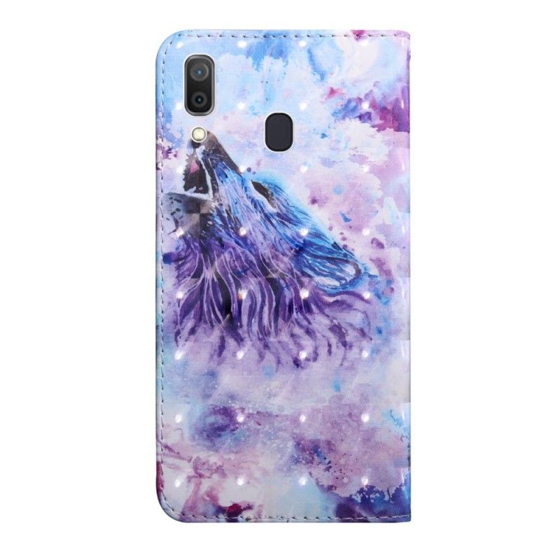 Folio Deksel for Samsung Galaxy A40 Akvarellulv