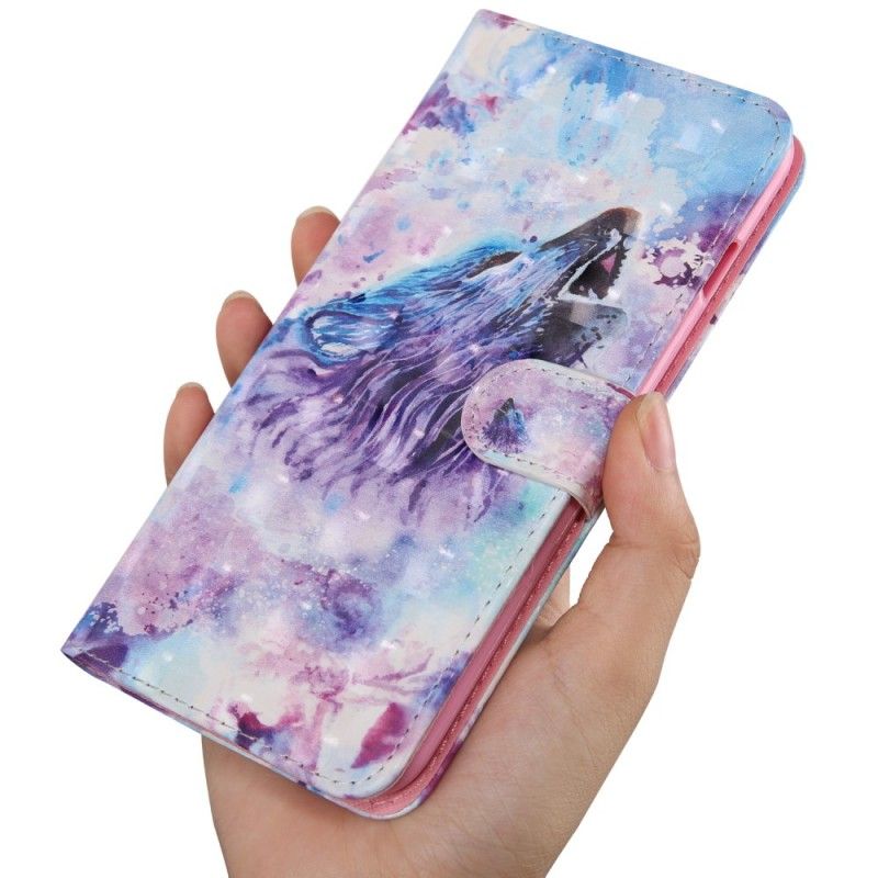 Folio Deksel for Samsung Galaxy A40 Akvarellulv