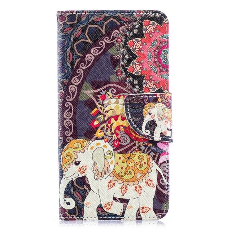 Folio Deksel for Samsung Galaxy A40 Etnisk Elefantmandala