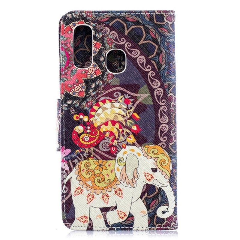 Folio Deksel for Samsung Galaxy A40 Etnisk Elefantmandala