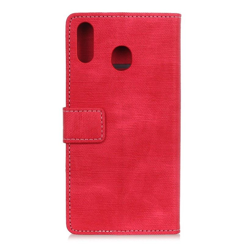 Folio Deksel Samsung Galaxy A40 Rød Knappjeans