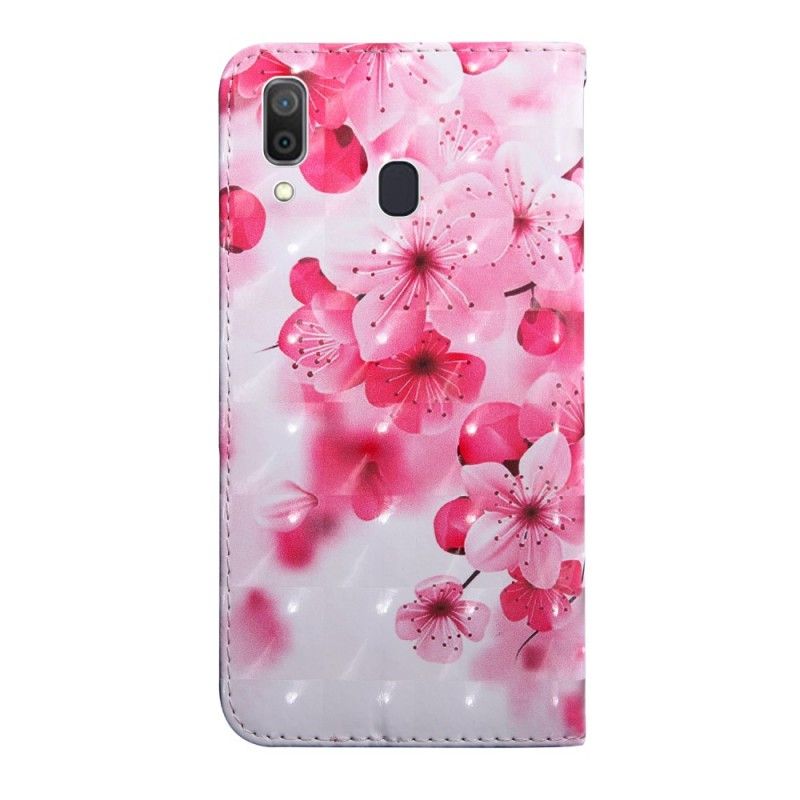 Folio Deksel Samsung Galaxy A40 Rosa Blomster Beskyttelse