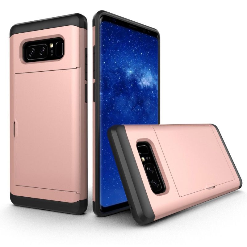 Deksel Samsung Galaxy Note 8 Svart Stiv Prangende Kortholder