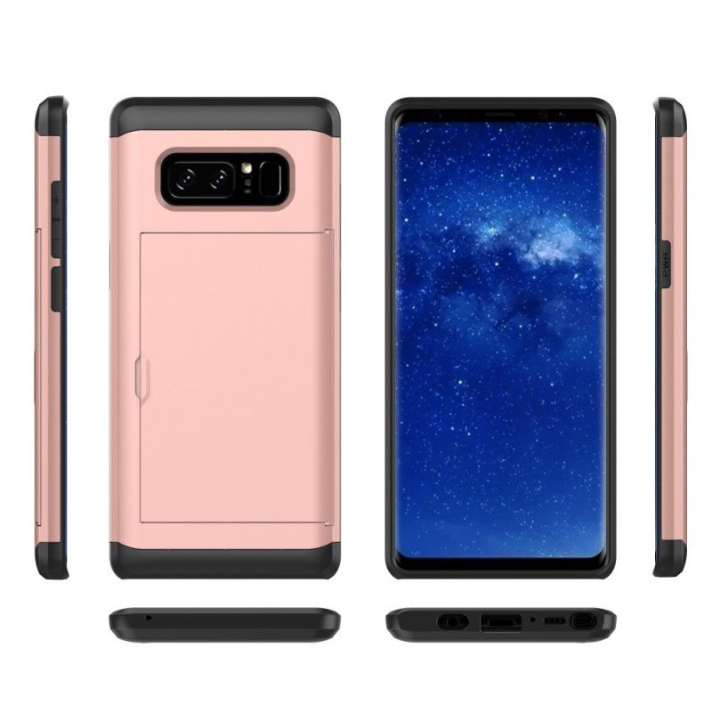 Deksel Samsung Galaxy Note 8 Svart Stiv Prangende Kortholder