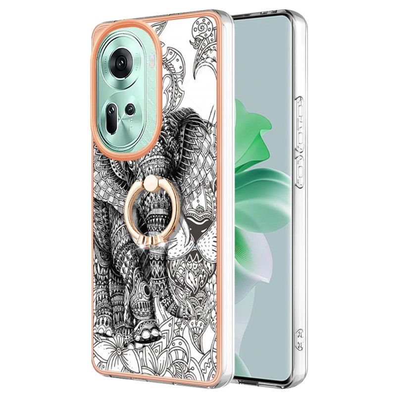 Deksel Oppo Reno 11 5g Ring-støtte. Elefant Totem