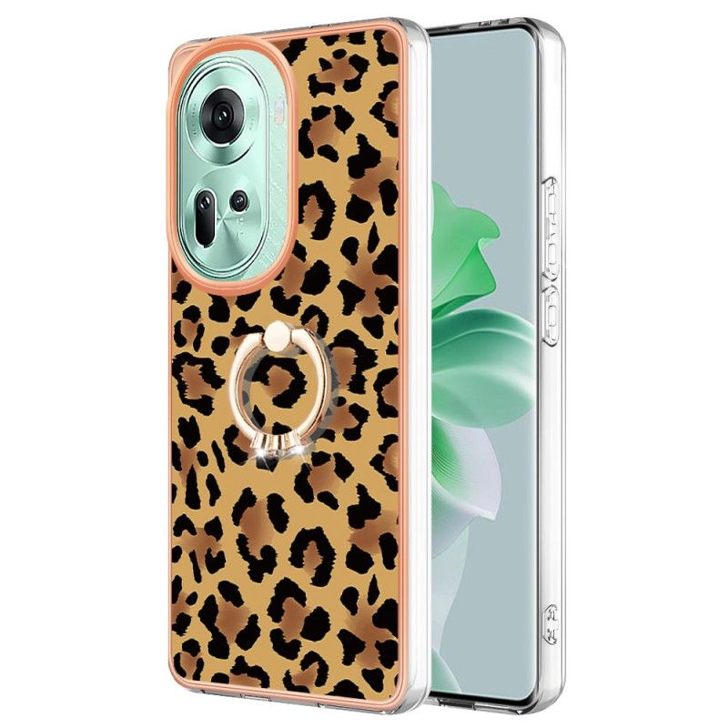 Deksel Oppo Reno 11 5g Ringholder Med Leopardtrykk