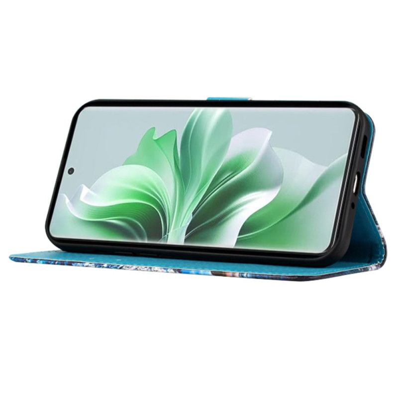 Folio Deksel Oppo Reno 11 5g Mandalablomst Med Stropp Beskyttelse Deksel