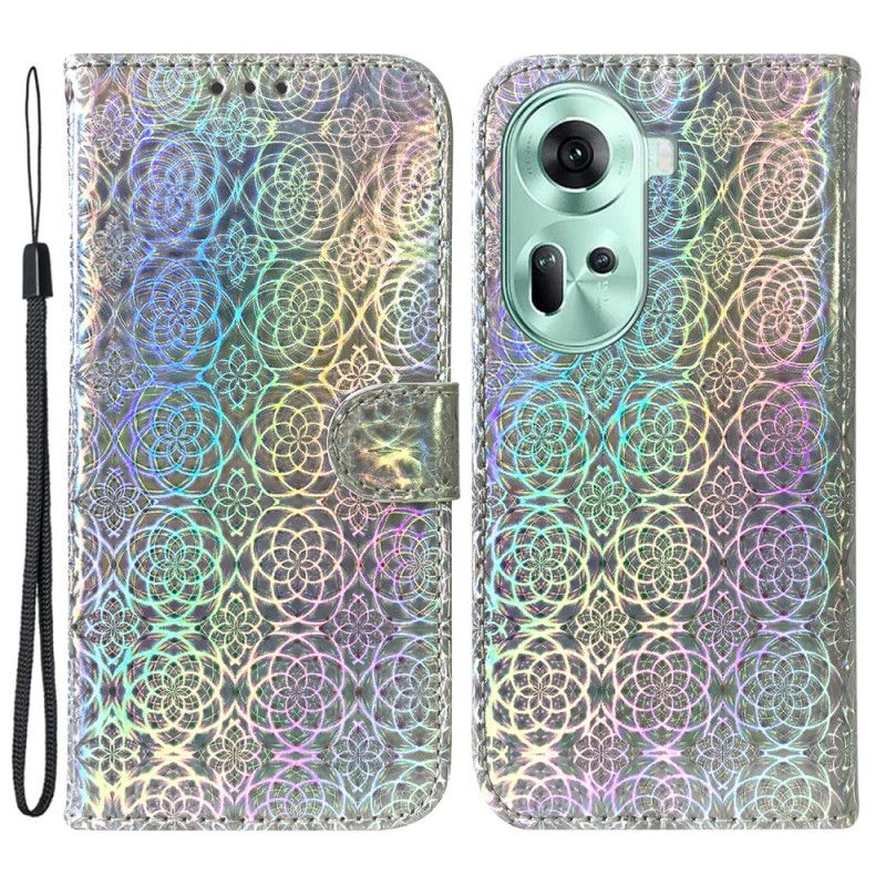 Folio Deksel Oppo Reno 11 5g Strappy Disco Style Beskyttelse Deksel