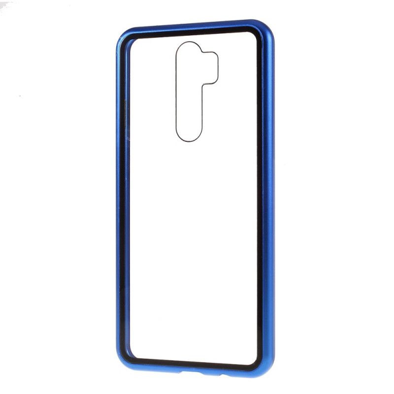 Deksel for Xiaomi Redmi Note 8 Pro Svart Metallkanter Og Herdet Glass