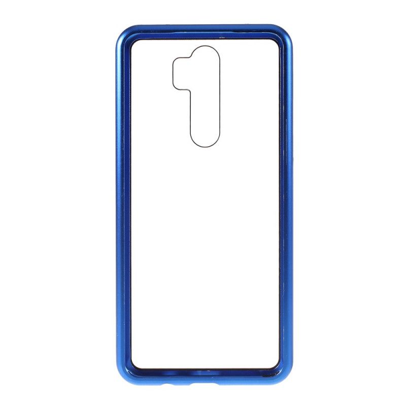 Deksel for Xiaomi Redmi Note 8 Pro Svart Metallkanter Og Herdet Glass