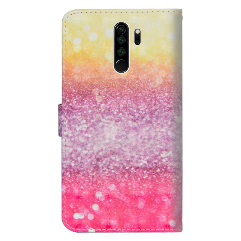 Folio Deksel for Xiaomi Redmi Note 8 Pro Magenta Glittergradient