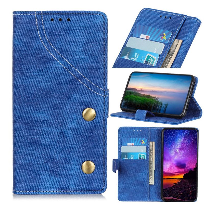 Folio Deksel for Xiaomi Redmi Note 8 Pro Svart Jeans-Knapper