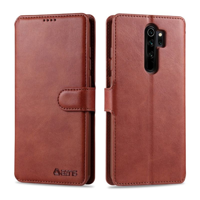 Folio Deksel for Xiaomi Redmi Note 8 Pro Svart Læreffekter Azns