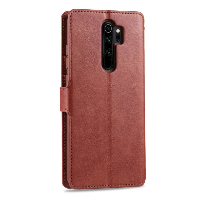 Folio Deksel for Xiaomi Redmi Note 8 Pro Svart Læreffekter Azns