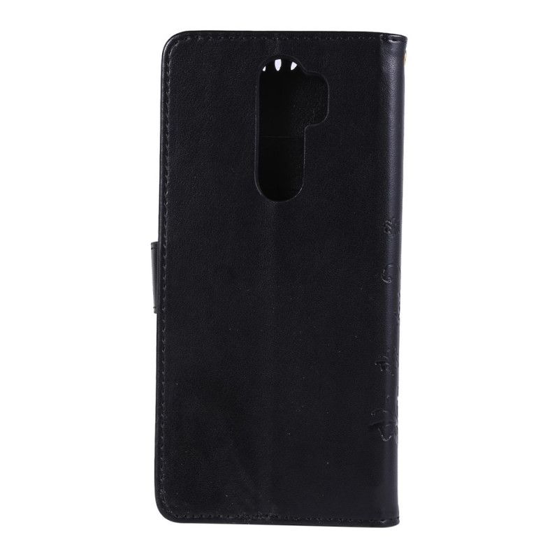 Folio Deksel for Xiaomi Redmi Note 8 Pro Svart Sommerfugler Og Blomster