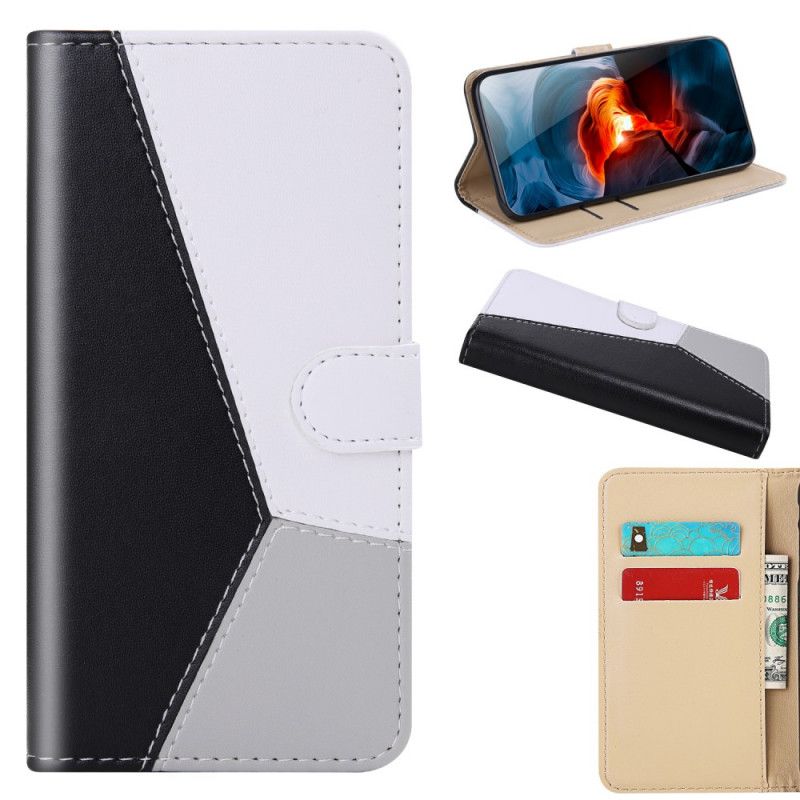 Folio Deksel Xiaomi Redmi Note 8 Pro Hvit Trefarget Skinneffekt