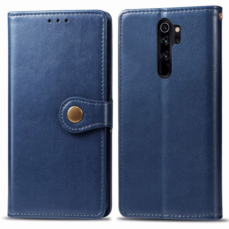 Folio Deksel Xiaomi Redmi Note 8 Pro Rød Kunstlær Og Vintage Lås