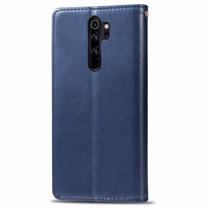 Folio Deksel Xiaomi Redmi Note 8 Pro Rød Kunstlær Og Vintage Lås