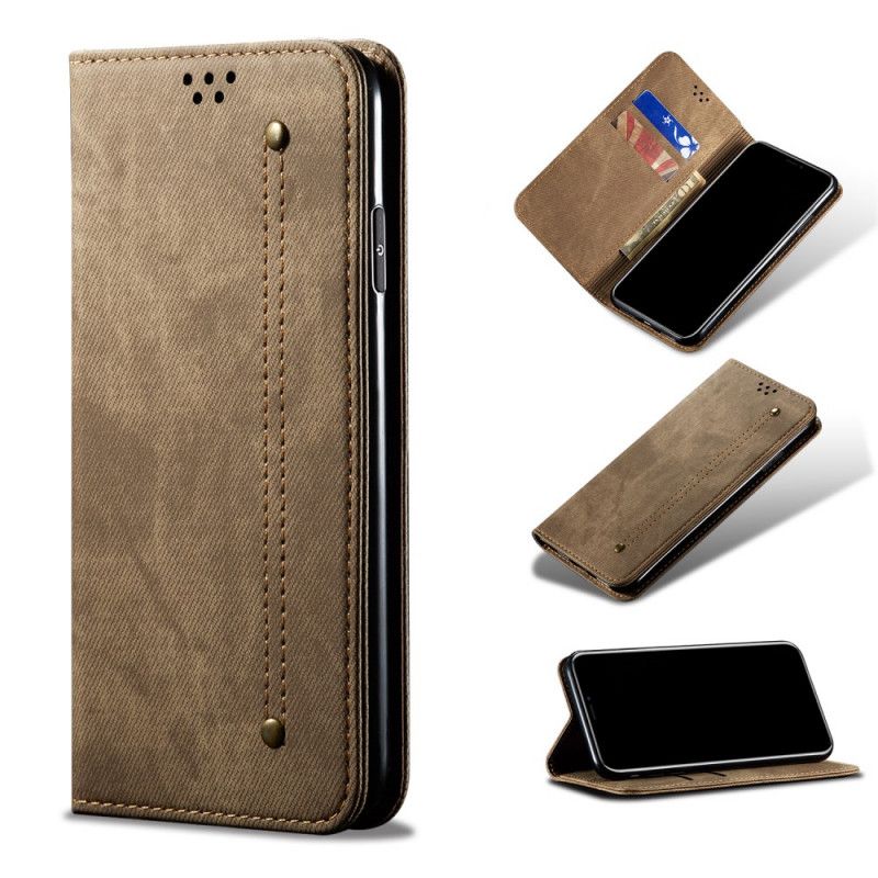 Folio Deksel Xiaomi Redmi Note 8 Pro Svart Jeansstoff Beskyttelse