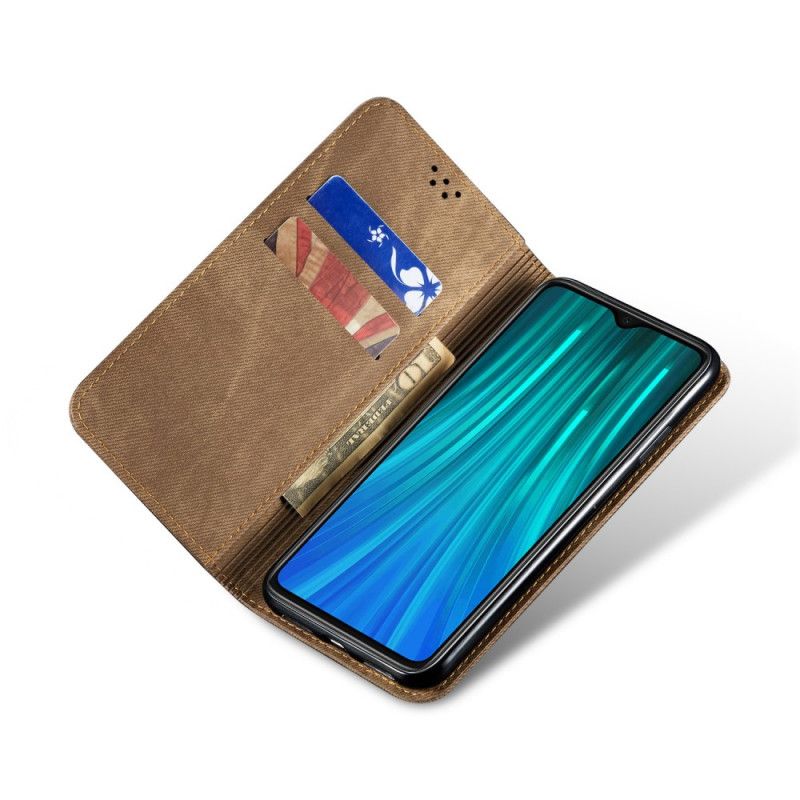 Folio Deksel Xiaomi Redmi Note 8 Pro Svart Jeansstoff Beskyttelse